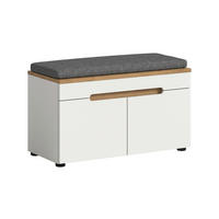 GARDEROBENBANK  in 80/45/37 cm  - Schwarz/Weiß, Design, Holzwerkstoff/Kunststoff (80/45/37cm) - MID.YOU