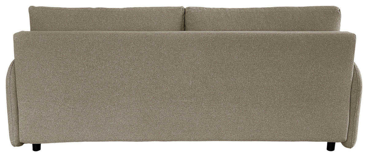 SCHLAFSOFA Flachgewebe Beige  - Beige/Schwarz, Design, Holz/Kunststoff (206/88/93cm) - MID.YOU