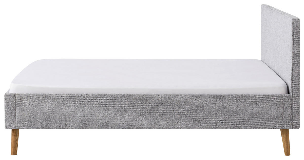 POLSTERBETT 180/200 cm  in Grau  - Eichefarben/Grau, Basics, Holz/Textil (180/200cm) - Boxxx