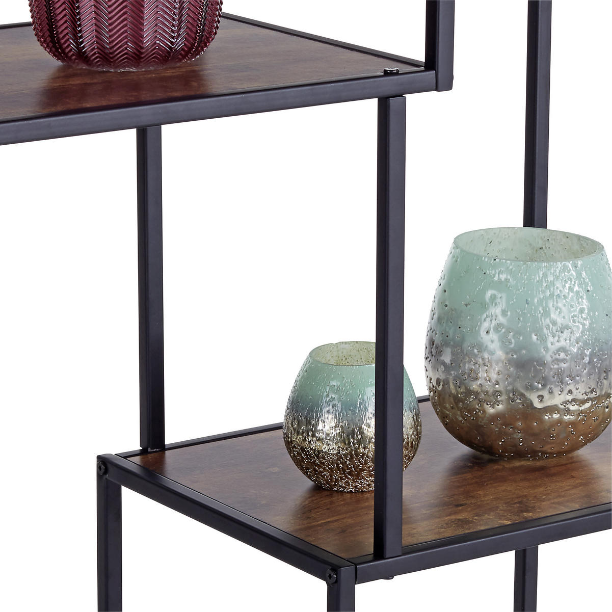 ETAJERĂ  77/114/33 cm negru, culoare natur  - culoare natur/negru, Modern, metal/material pe bază de lemn (77/114/33cm) - MID.YOU