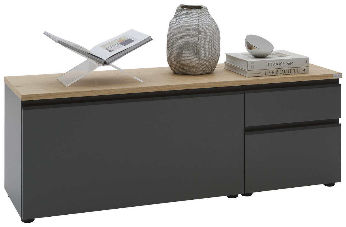 LOWBOARD  in 135/46/41 cm  - Eichefarben/Anthrazit, Design, Holzwerkstoff/Kunststoff (135/46/41cm) - Dieter Knoll