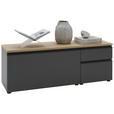 LOWBOARD  135/46/41 cm 2 Schublade(n) erweiterbar, Typenauswahl, Beimöbel erhältlich, stehend, hängend  - Eichefarben/Anthrazit, Design, Holzwerkstoff/Kunststoff (135/46/41cm) - Dieter Knoll
