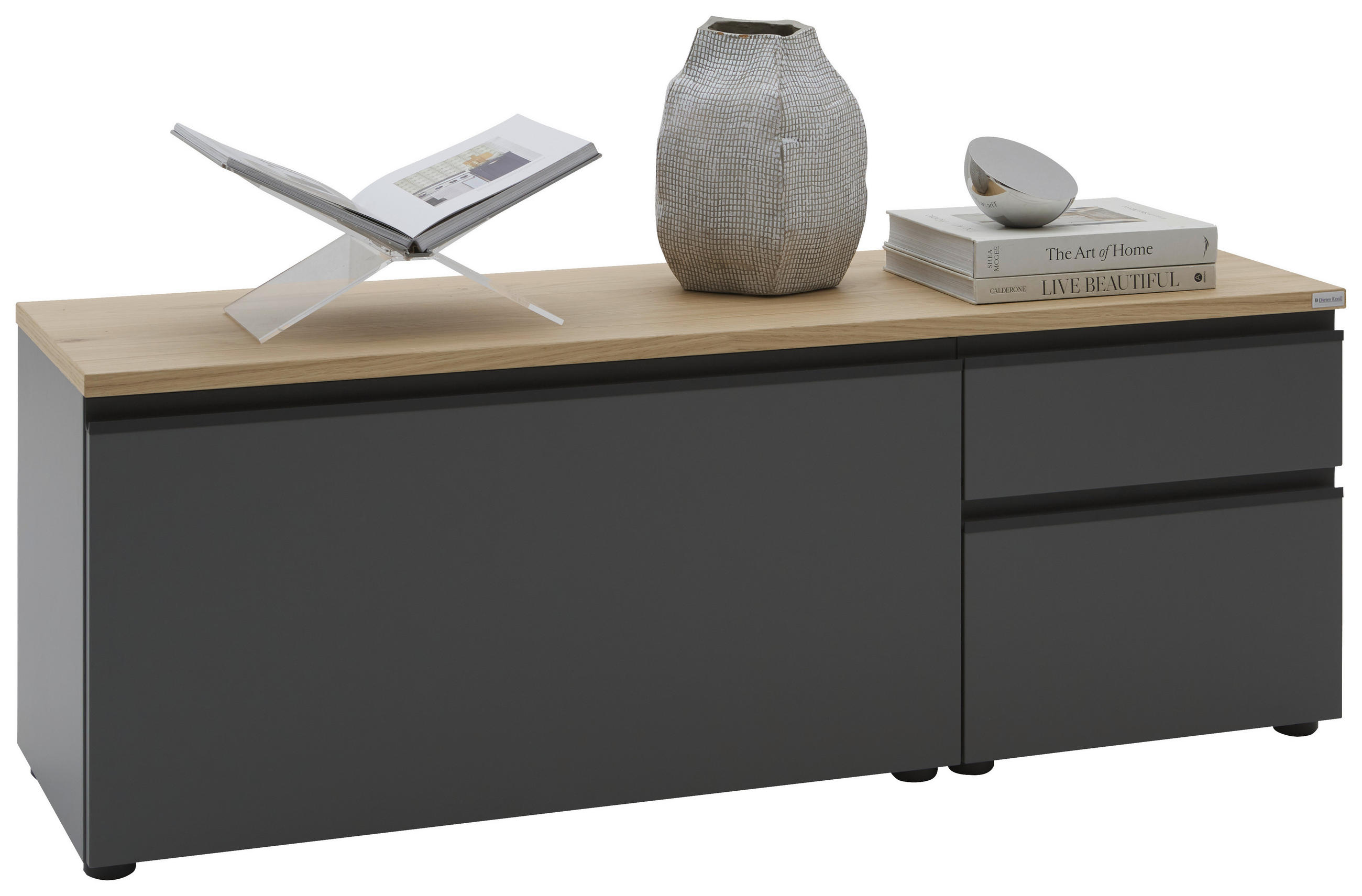 Dieter Knoll Lowboard Grau, Eiche 135x46x41 cm
