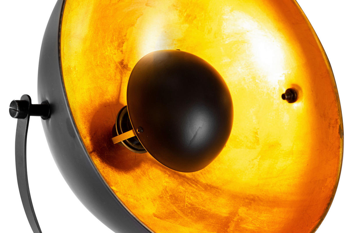 STEHLEUCHTE - Goldfarben/Schwarz, Design, Metall (38,5/153cm) - Globo