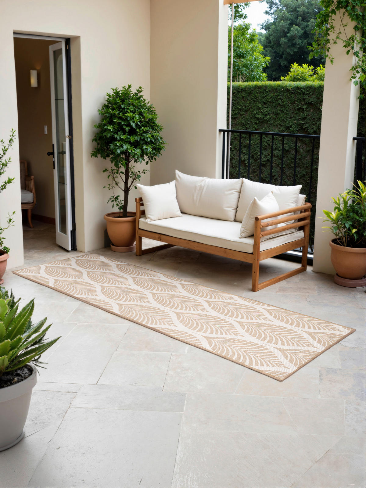 LÄUFER 80/250 cm Duet  - Sandfarben/Weiß, Design, Kunststoff (80/250cm)
