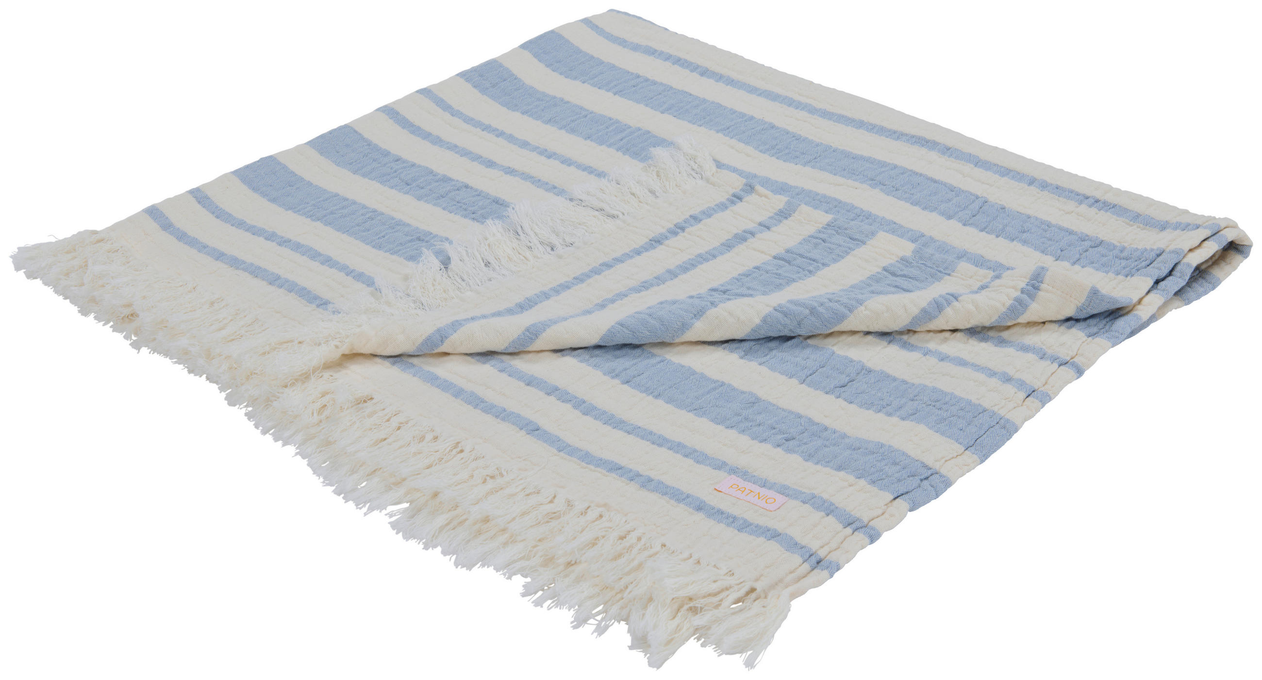 SCHMUSEDECKE   - Blau/Naturfarben, Basics, Textil (100/100cm) - Patinio