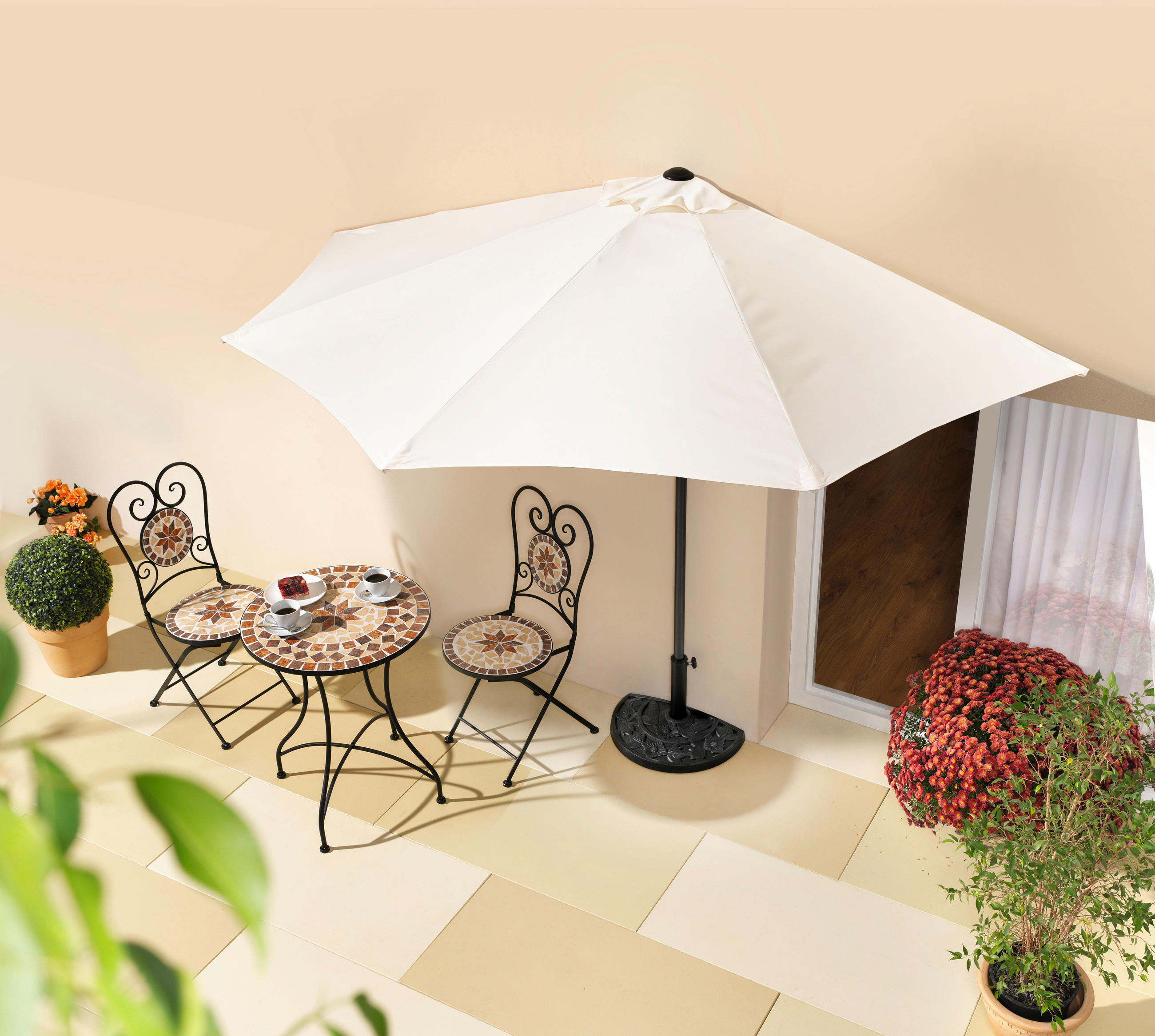 Sonnenschirm BxHxT: 270x235x135 cm Naturfarben