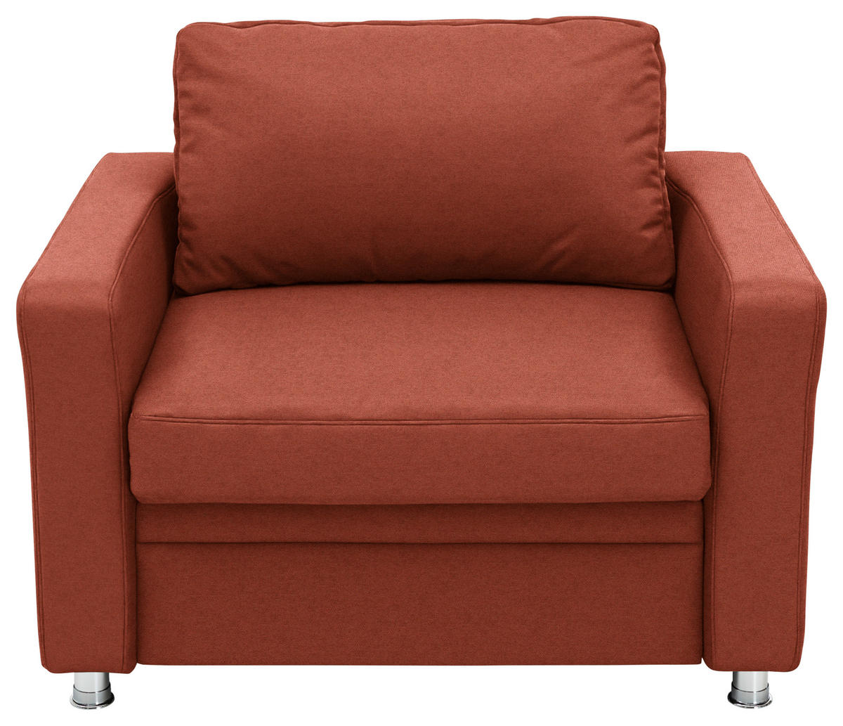 SCHLAFSESSEL Chenille Rotorange  - Rotorange/Alufarben, Konventionell, Textil/Metall (106/90/100cm) - Beldomo Style