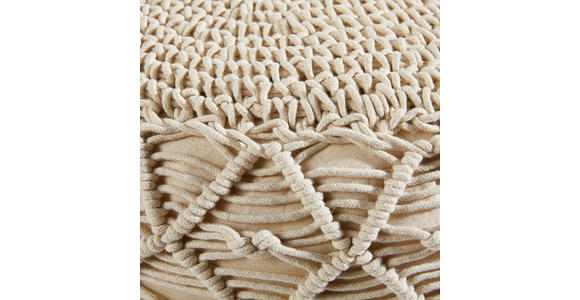 POUF Abstraktes Naturfarben 45/45/35 cm  - Naturfarben, Trend, Textil (45/45/35cm) - Linea Natura