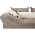 ECKSOFA Naturfarben, Taupe Cord  - Taupe/Chromfarben, KONVENTIONELL, Textil/Metall (335/225cm) - Carryhome