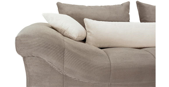 ECKSOFA Naturfarben, Taupe Cord  - Taupe/Chromfarben, KONVENTIONELL, Textil/Metall (335/225cm) - Carryhome