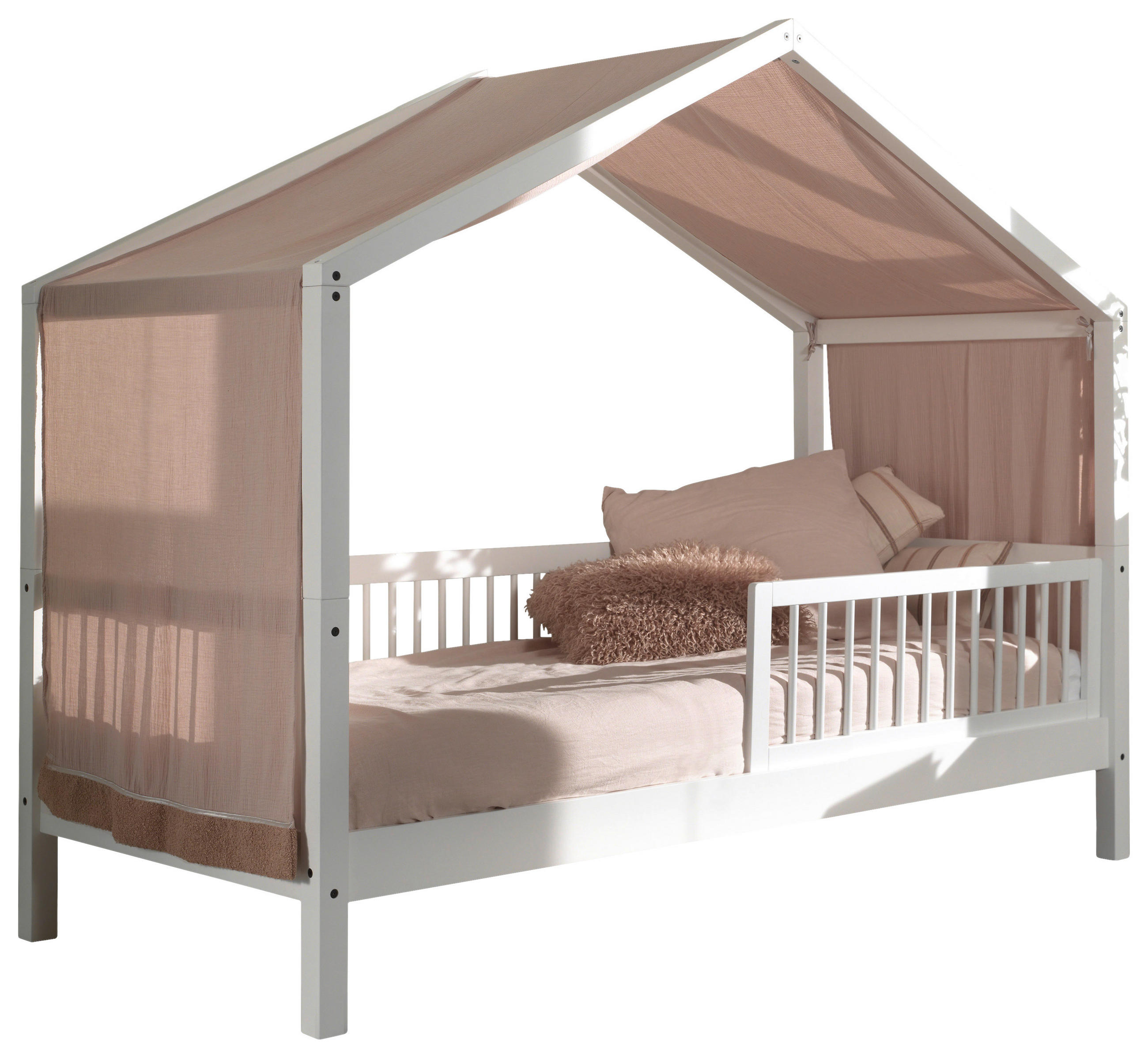HAUSBETT Absturzsicherung, Rollrost 90/200 cm  - Naturfarben/Weiß, MODERN, Holz (90/200cm) - MID.YOU