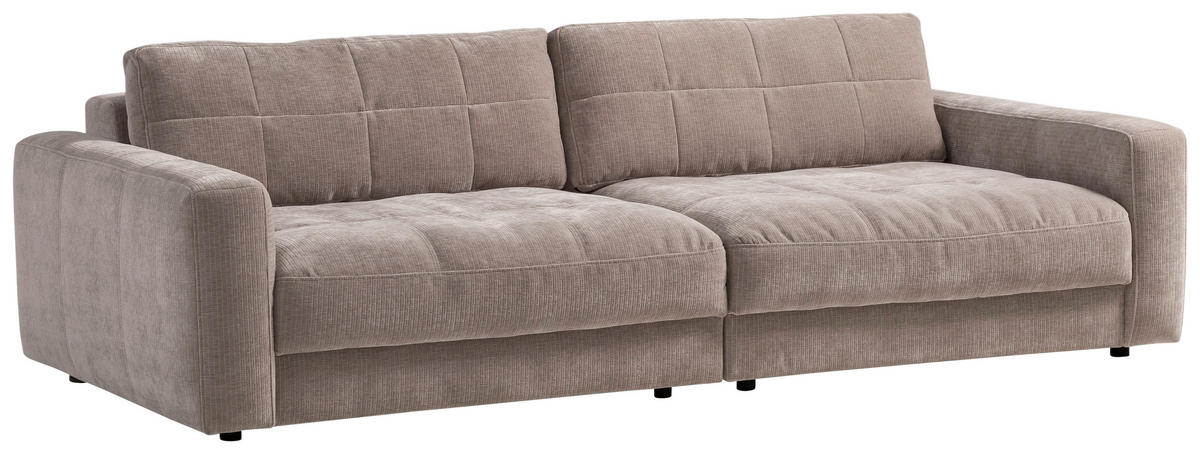 BIGSOFA in Cord Silberfarben  - Silberfarben/Schwarz, MODERN, Textil (264/83/126cm) - Trendmanufaktur
