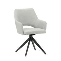 STUHL  gastro- und objekttauglich, Sitzfläche 180° drehbar, automatische Rückholfunktion Webstoff  - Schwarz/Grau, MODERN, Textil/Metall (54,5/85/61,5cm) - MID.YOU