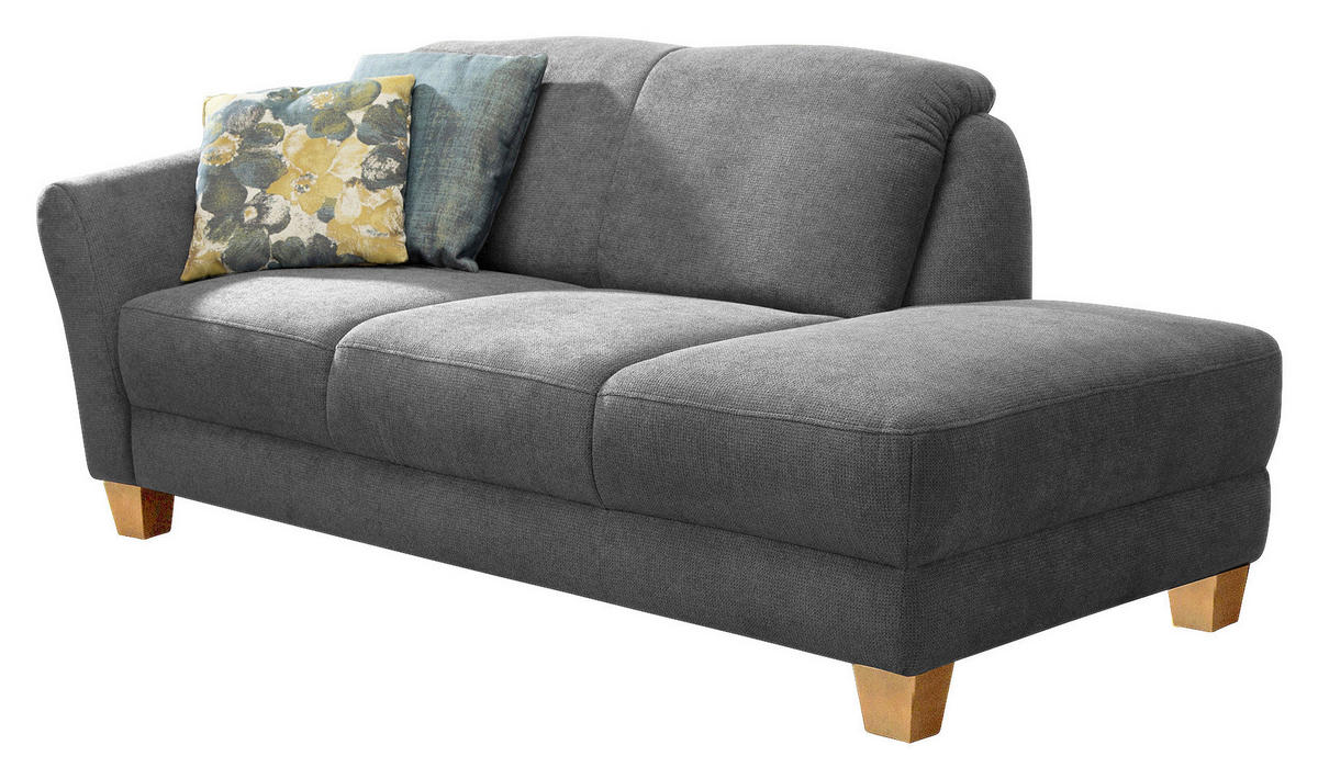 RÉCAMIERE in Flachgewebe Grau  - Naturfarben/Grau, Konventionell, Holz/Textil (194/84/91cm) - Sit & More