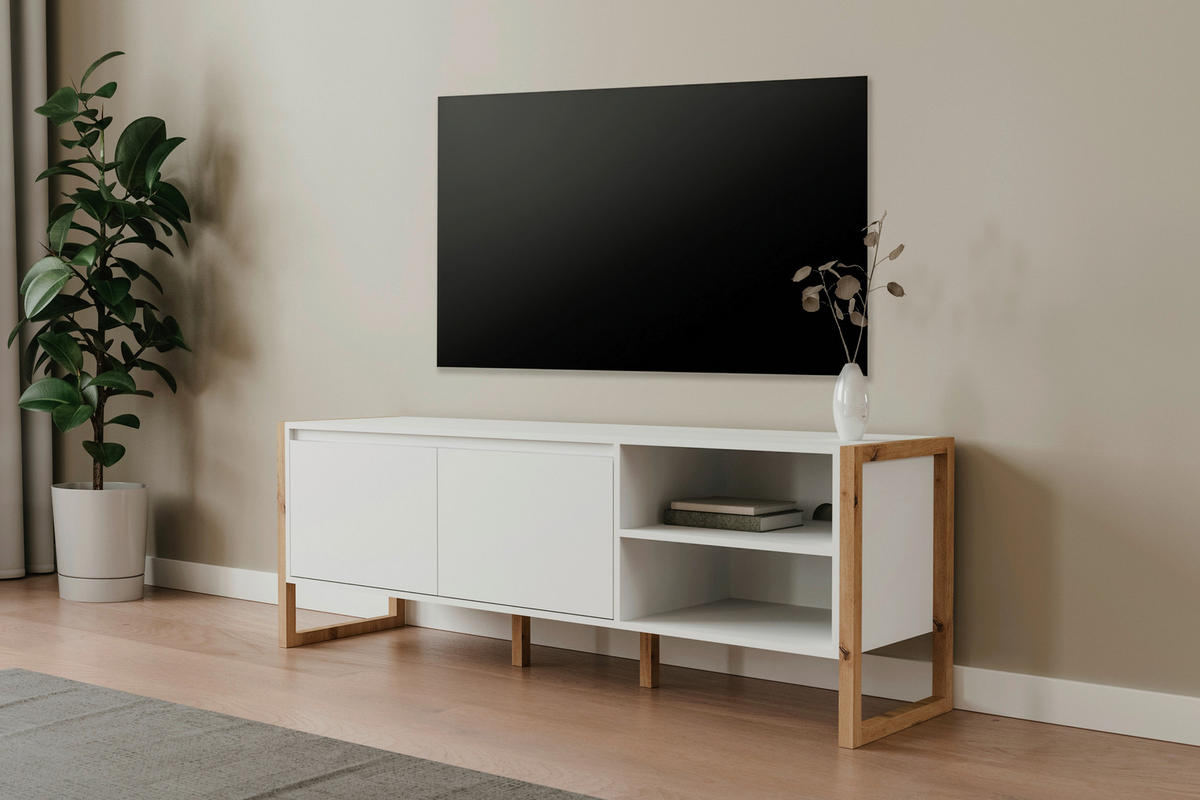 TV-ELEMENT 160/55/40 cm  - Weiß/Eiche Artisan, Design, Holzwerkstoff (160/55/40cm) - MID.YOU