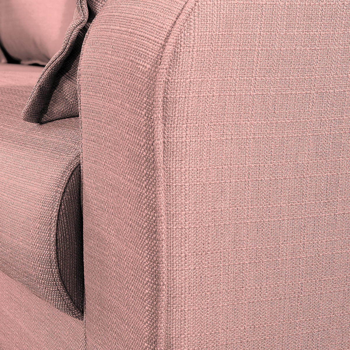 ECKSOFA Beata Rosa Mikrofaser  - Wengefarben/Rosa, Design, Holz/Textil (150/230cm) - Livetastic