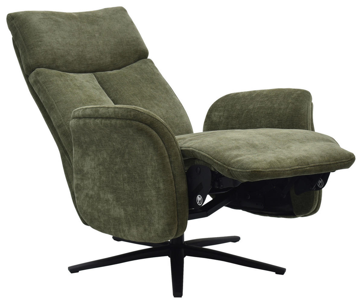 RELAXSESSEL Webstoff    - Schwarz/Grün, Design, Holz/Textil (75/109/84/148/84cm) - Livetastic
