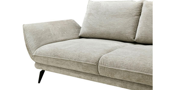 ECKSOFA Beige Mikrofaser  - Beige/Schwarz, Design, Textil/Metall (325/85/109-170cm) - Novel