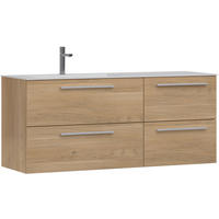 WASCHTISCHKOMBI 151,2 cm  - Eichefarben/Weiß, KONVENTIONELL, Holzwerkstoff/Stein (151,2cm) - Belluti