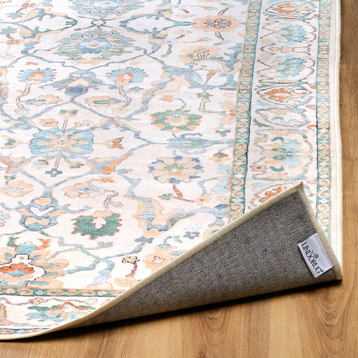 LÄUFER Living Zaveran 80/300 cm  in Terracotta, Perlmutt, Graublau  - Graublau/Perlmutt, LIFESTYLE, Kunststoff/Textil (80/300cm) - Lindorug