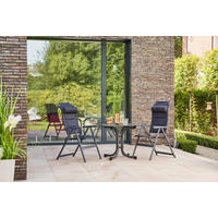 GARTENSET Flachgewebe Aluminium, Stahl  - Anthrazit/Schwarz, KONVENTIONELL, Kunststoff/Textil - Siena Garden