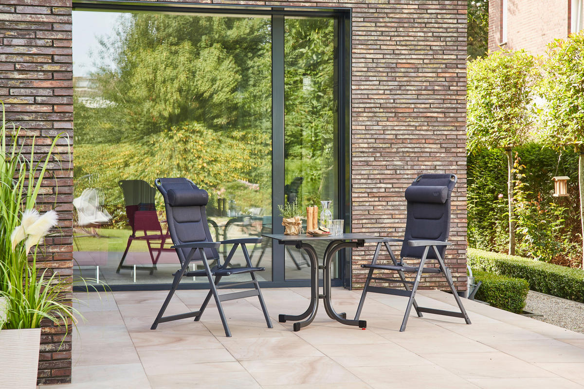 GARTENSET Flachgewebe Aluminium, Stahl  - Anthrazit/Schwarz, KONVENTIONELL, Kunststoff/Textil - Siena Garden