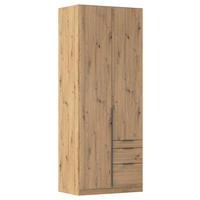 DREHTÜRENSCHRANK 91/229/54 cm 2-türig Eiche Artisan  - Eiche Artisan/Grau, MODERN, Holzwerkstoff/Metall (91/229/54cm) - Rauch Möbel