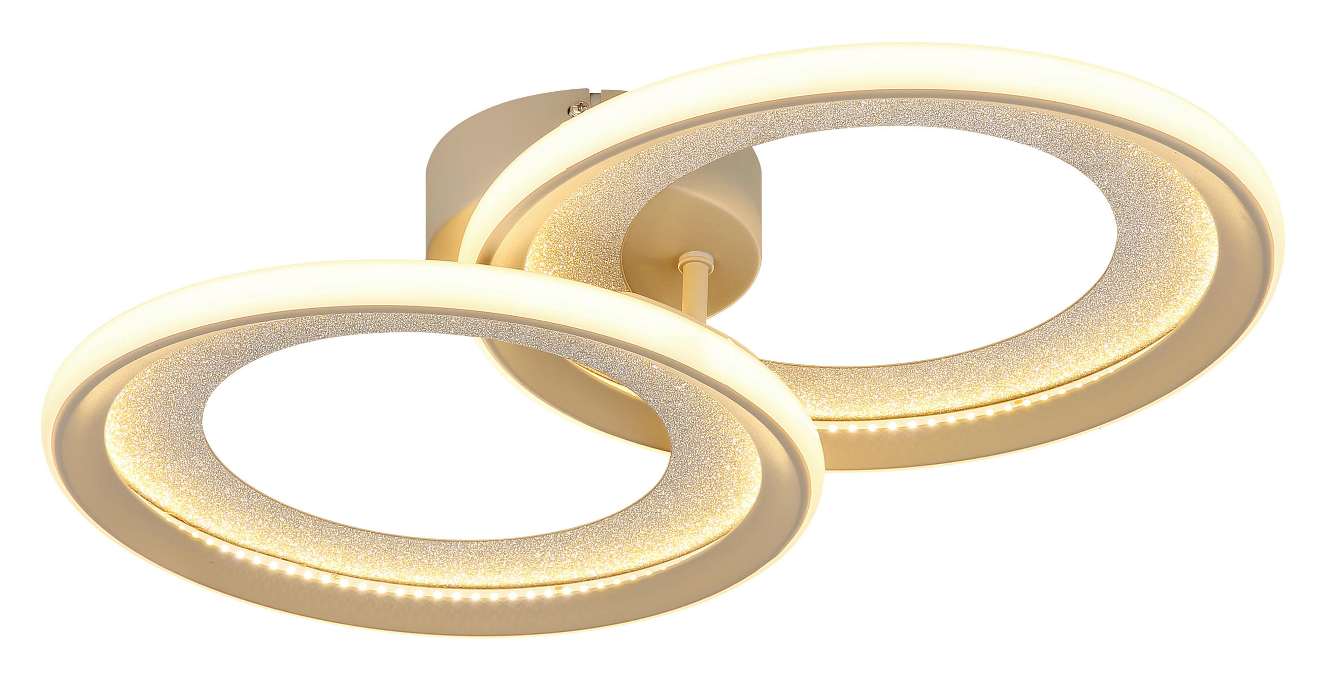 LED-DECKENLEUCHTE Glitra 52,5/31,5/9 cm  - Sandfarben/Silberfarben, Design, Kunststoff/Metall (52,5/31,5/9cm) - Globo