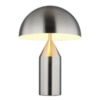 TISCHLEUCHTE - Weiss/Nickelfarben, Design, Metall (28/39cm) - Globo