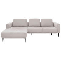 ECKSOFA Hellgrau Flachgewebe  - Hellgrau/Schwarz, KONVENTIONELL, Textil/Metall (193/279cm) - SetOne by Musterring