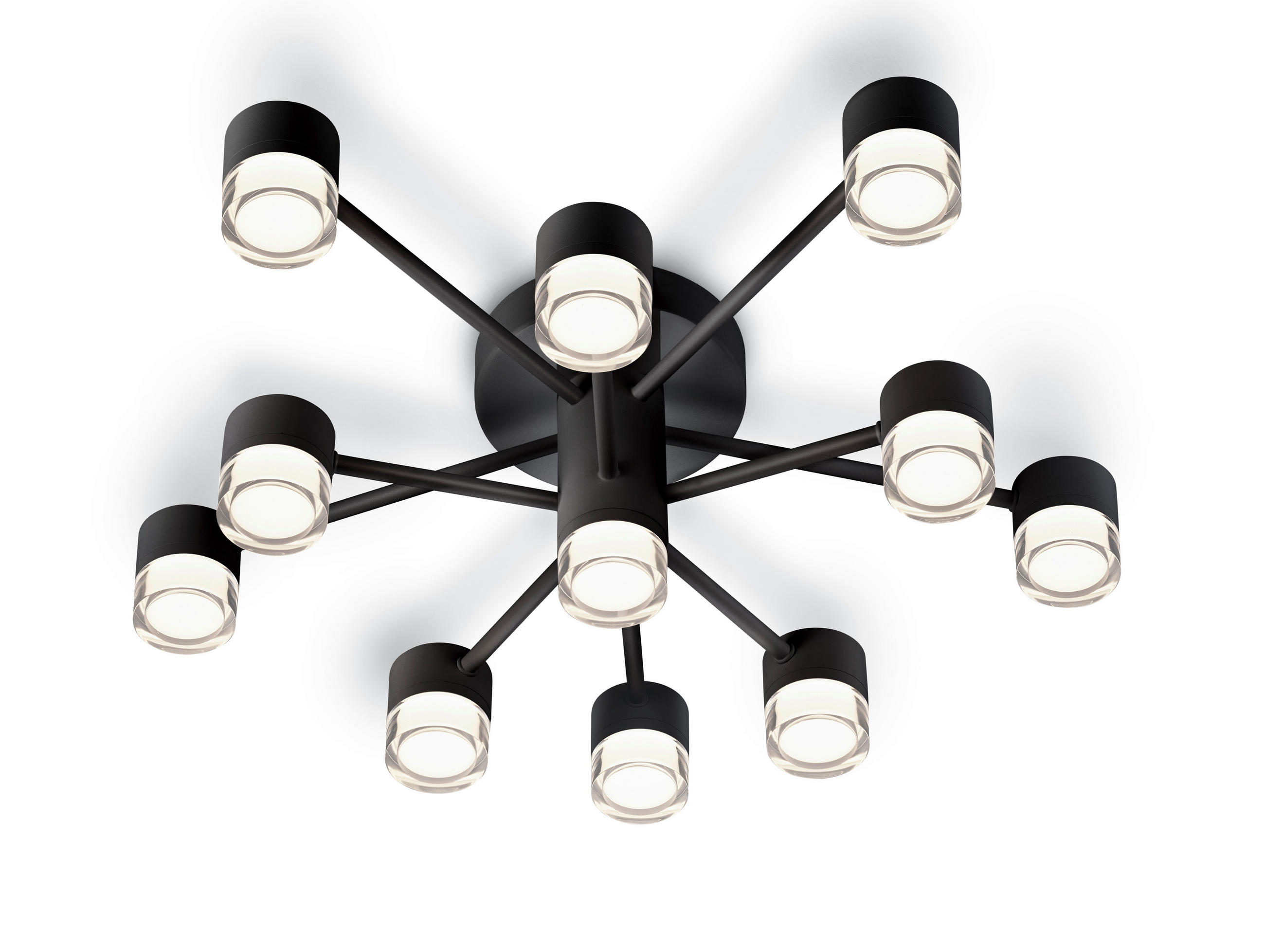LED-DECKENLEUCHTE 61/20 cm   - Schwarz, Design, Metall (61/20cm) - Helestra