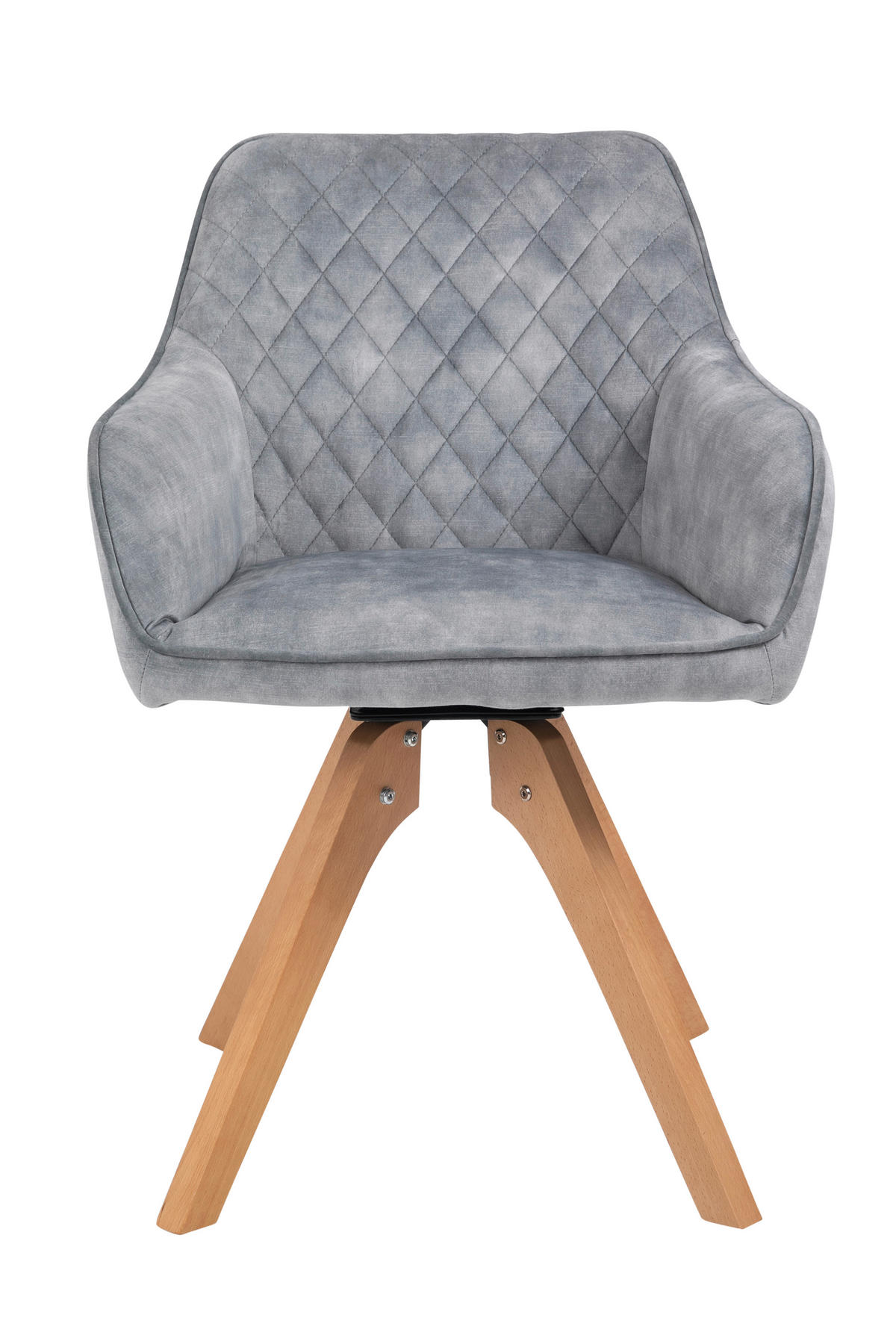 ARMLEHNSTUHL  in Samt  - Eichefarben/Grau, MODERN, Holz/Textil (59/85/61cm) - Livetastic
