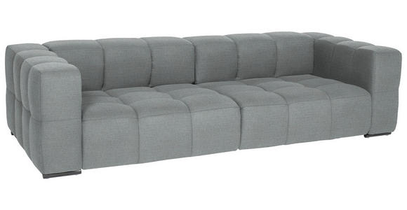 BIGSOFA  in Flachgewebe, Leinenoptik Silberfarben  - Silberfarben/Schwarz, Design, Textil/Metall (262/66/113cm) - Belluti