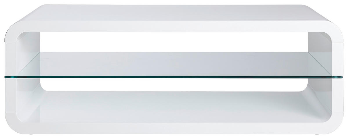 COUCHTISCH ESG 120/60/40 cm rechteckig Weiß Hochglanz  - Weiß Hochglanz, Trend, Glas/Holzwerkstoff (120/60/40cm) - Carryhome