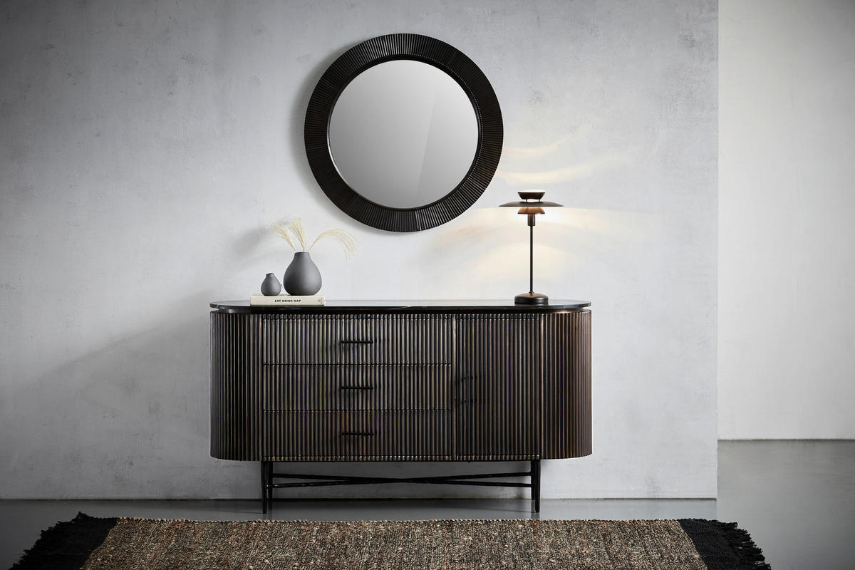 ŠIROKÁ KOMODA, barvy mosazi, 150/80/40 cm - černá/barvy mosazi, Trend, kov/kompozitní dřevo (150/80/40cm) - Ambia Home