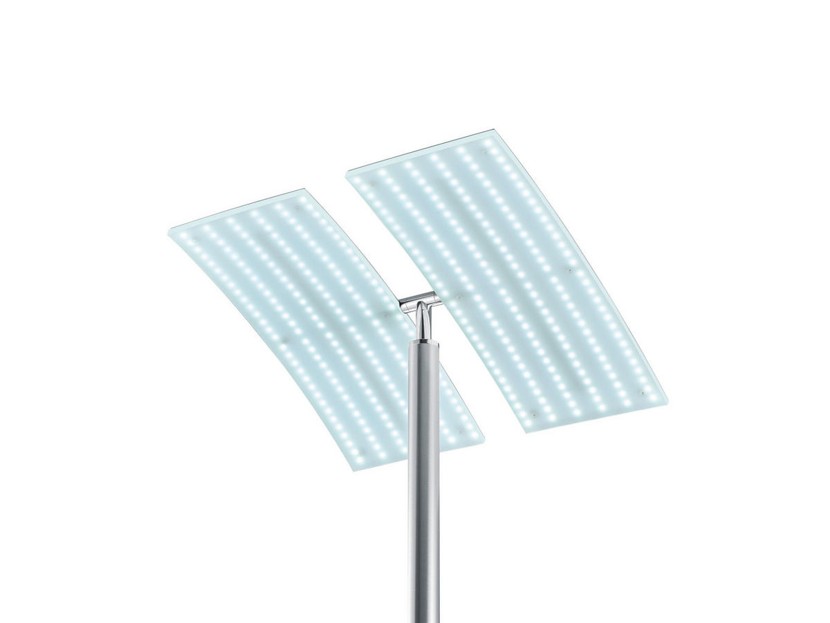 LED-STEHLEUCHTE 50/185 cm    - Nickelfarben, Design, Metall (50/185cm) - Hell