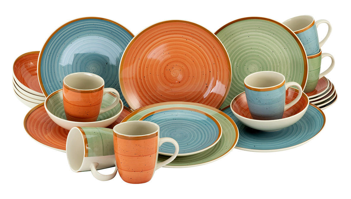 KOMBISERVICE Multicolor 24-teilig Country  - Multicolor, KONVENTIONELL, Keramik - Creatable