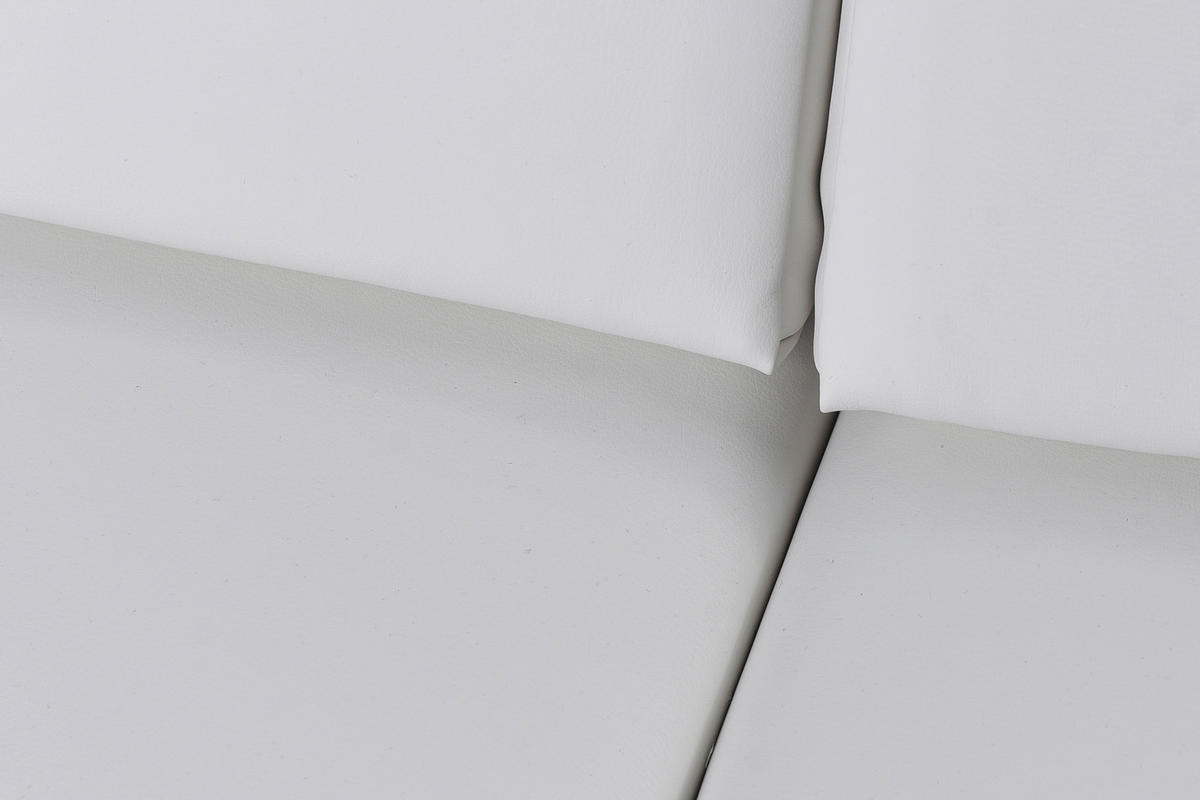 3-SITZER-SOFA in Lederlook Weiss  - Weiss/Grau, Design, Textil/Metall (218/78/88cm) - MID.YOU