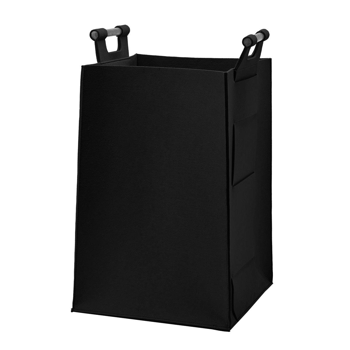 WÄSCHEKORB Luz  - Schwarz, Basics, Textil (40/40/60cm) - Aquanova