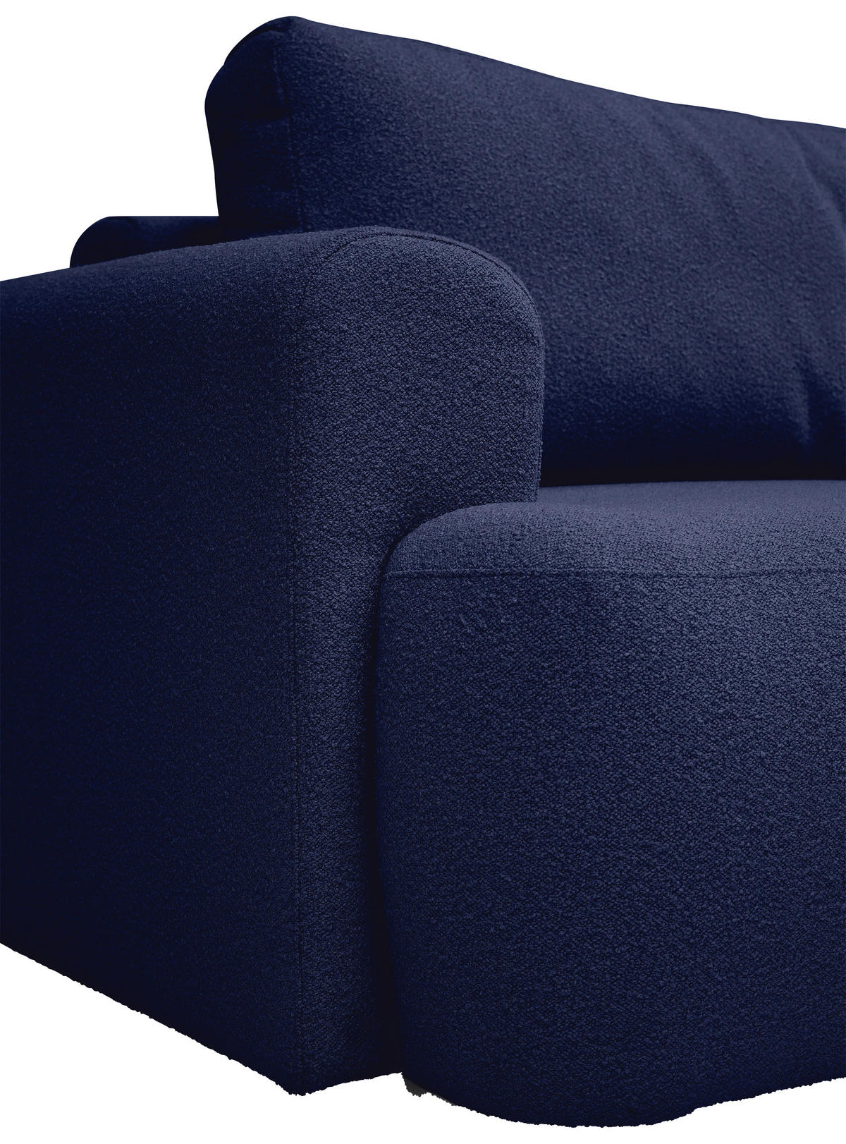 ECKSOFA Dunkelblau Bouclé Rückenkissen, Rücken echt  - Schwarz/Dunkelblau, KONVENTIONELL, Kunststoff/Textil (257/170cm) - Tom Tailor