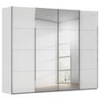 SCHWEBETÜRENSCHRANK 271/223/68 cm 4-türig Grau, Weiß  - Chromfarben/Weiß, Design, Glas/Holzwerkstoff (271/223/68cm) - Novel