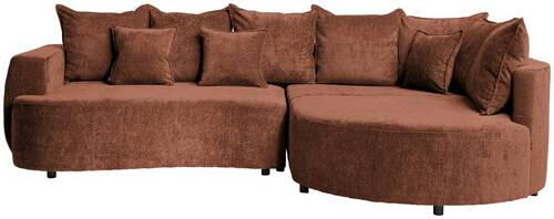 ECKSOFA in Chenille Braun  - Schwarz/Braun, Design, Kunststoff/Textil (307/194cm) - Carryhome