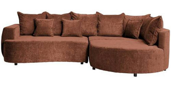 ECKSOFA in Chenille Braun  - Schwarz/Braun, Design, Kunststoff/Textil (307/194cm) - Carryhome