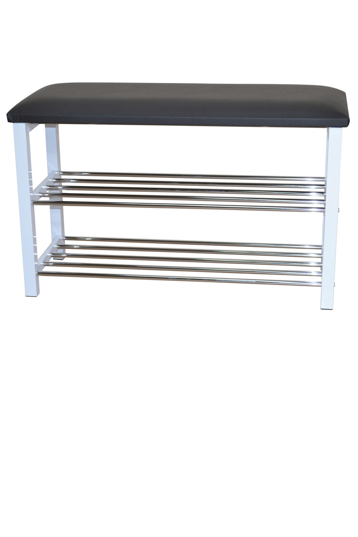 SCHUHBANK  in 80/50/30 cm  - Schwarz/Weiß, Design, Textil/Metall (80/50/30cm) - MID.YOU