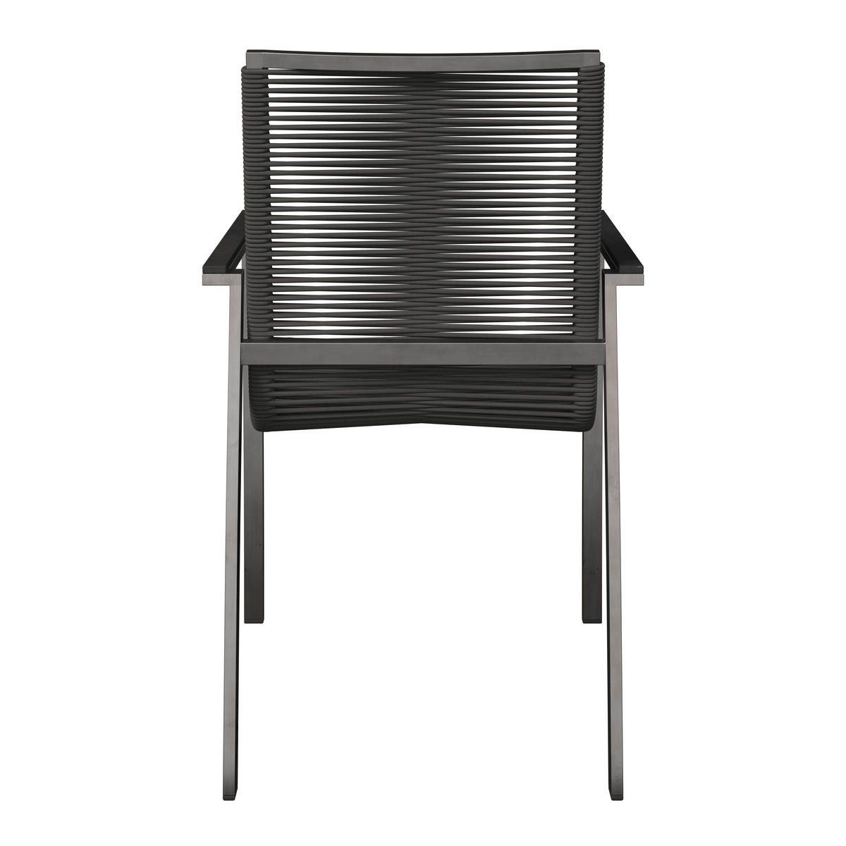 STAPELSESSEL Edelstahl Edelstahlfarben, Dunkelgrau  - Edelstahlfarben/Dunkelgrau, Design, Kunststoff/Textil (56/91/58cm) - Amatio