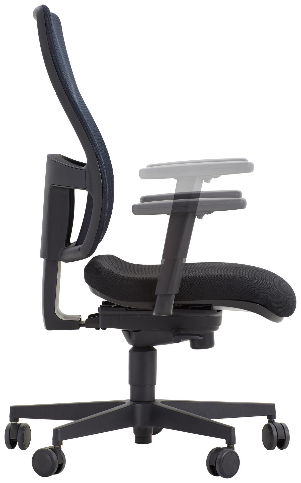 OTOČNÁ ŽIDLE, tkaná látka, síť, černá - černá, Design, textil/plast (48/108-122/48cm) - Voleo