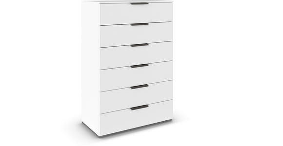 KOMMODE 80/119/42 cm in Weiß - Graphitfarben/Alufarben, Trend, Holzwerkstoff/Metall (80/119/42cm) - Novel