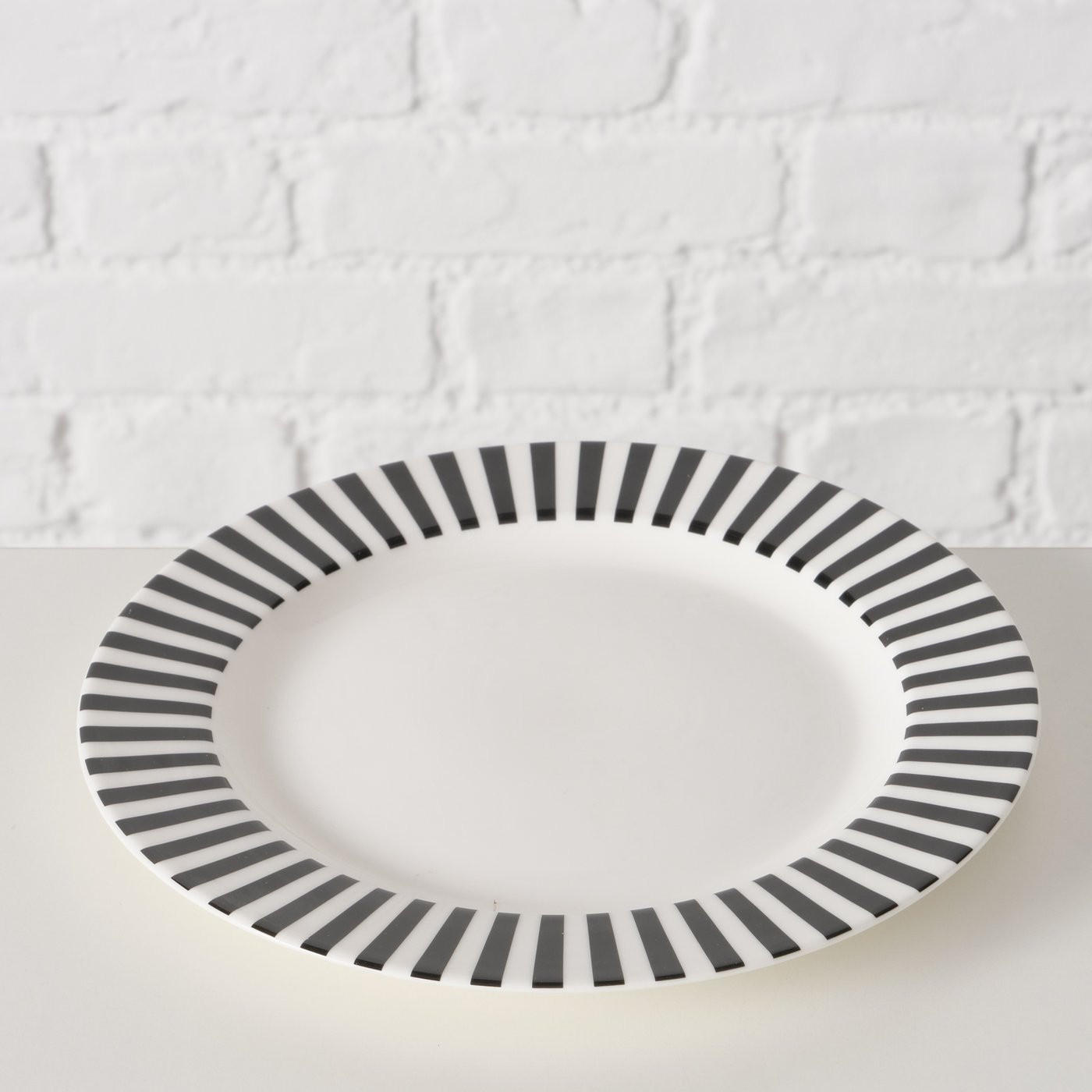 TALLRIK  - vit/svart, Basics, keramik (20,2/1,8cm)