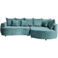 ECKSOFA Türkis Chenille  - Türkis/Schwarz, Design, Kunststoff/Textil (307/194cm) - Carryhome